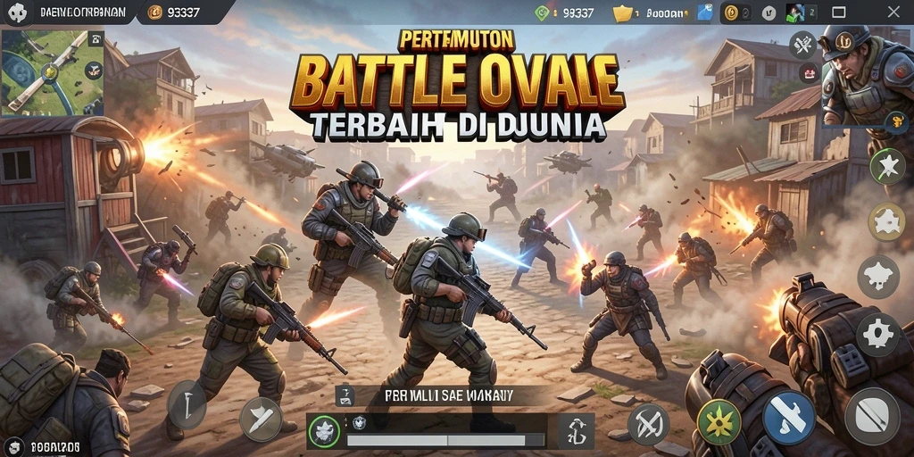 Screenshot gameplay 93337 menampilkan aksi seru di arena Battle Royale.