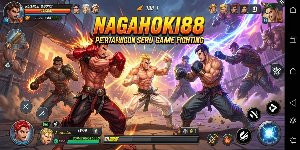 Screenshot gameplay NAGAHOKI88 menampilkan pertarungan intens dan karakter beragam.